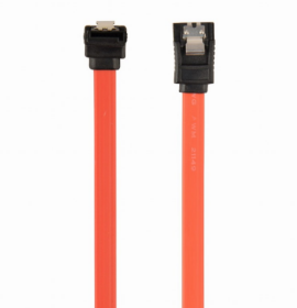 Picture of Gembird SATA III 50cm data cable w/ 90 degree connector, metal clips CC-SATAM-DATA90