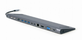 Picture of Gembird USB Type-C 9-in-1 multi-port adapter (USB-C - USB - HDMI) A-CM-COMBO9-01