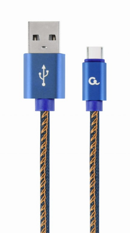 Picture of Gembird Type-C USB cable with metal connectors 1m blue (denim) CC-USB2J-AMCM-1M-BL