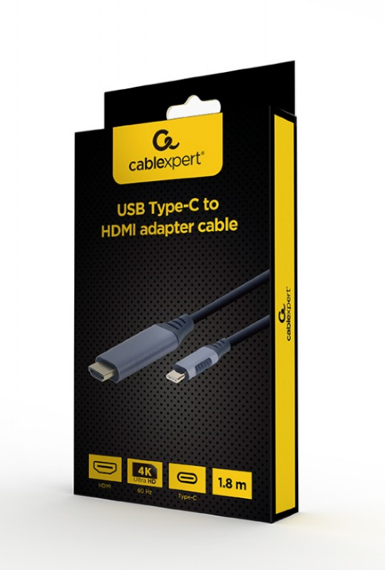 Picture of Gembird USB Type-C to HDMI display adapter cable 1.8m space gray CC-USB3C-HDMI-01-6