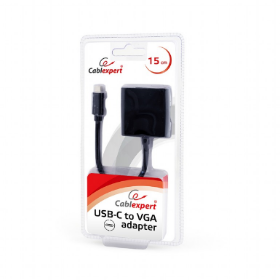 Picture of Gembird USB-C to VGA Adapter, Black AB-CM-VGAF-01