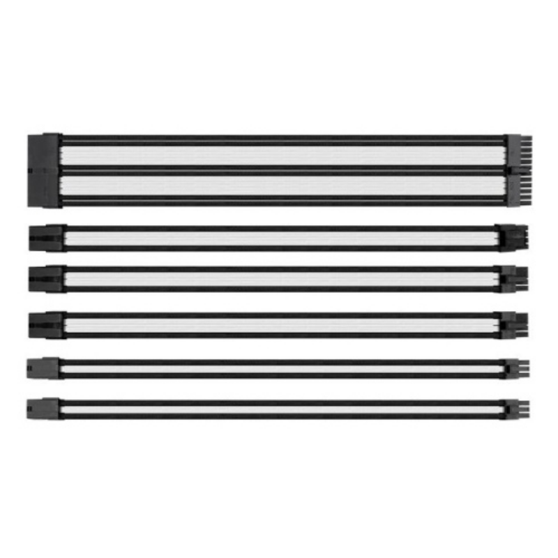 Picture of Thermaltake TTMOD Sleeved PSU Extension Cable Set Black & White
