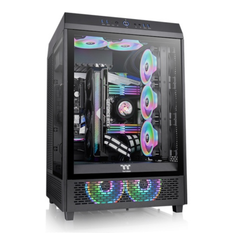 Picture of Thermaltake The Tower 500 SPCC Tempered Glass & 3x120mm Fans Black PC Case CA-1X1-00M1WN-00