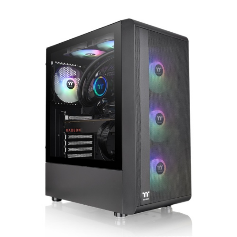 Picture of Thermaltake S200 TG ARGB SPCC Tempered Glass & 3x120mm Fans ARGB Midi Tower Black Case CA-1X2-00M1WN-00