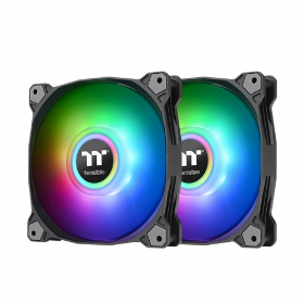 Picture of Thermaltake Pure Duo 12 ARGB Sync Radiator Fan 2 Pack PWM500-1500RPM-18LED 5V Black
