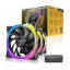 Picture of Antec Fusion 120 ARGB 120mm 3Pack Case Fan Black + RGB Controller 0-761345-57010-7