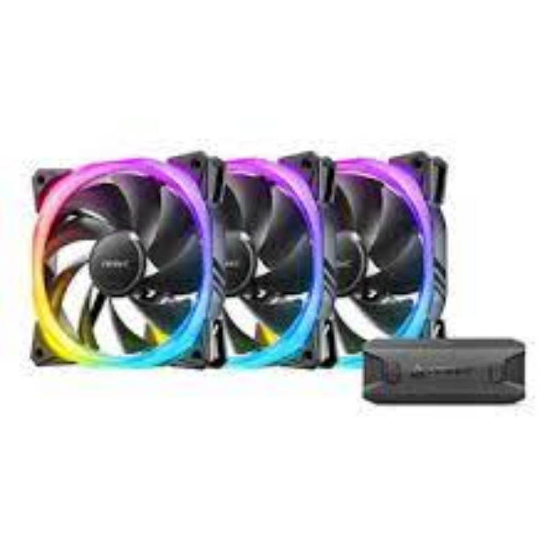 Picture of Antec Fusion 120 ARGB 120mm 3Pack Case Fan Black + RGB Controller 0-761345-57010-7