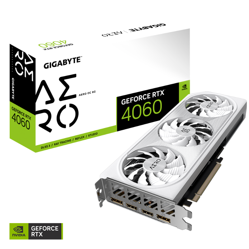 Picture of Gigabyte RTX 4060 AERO OC 8GB Video Card GV-N4060AERO OC-8GD 1.0