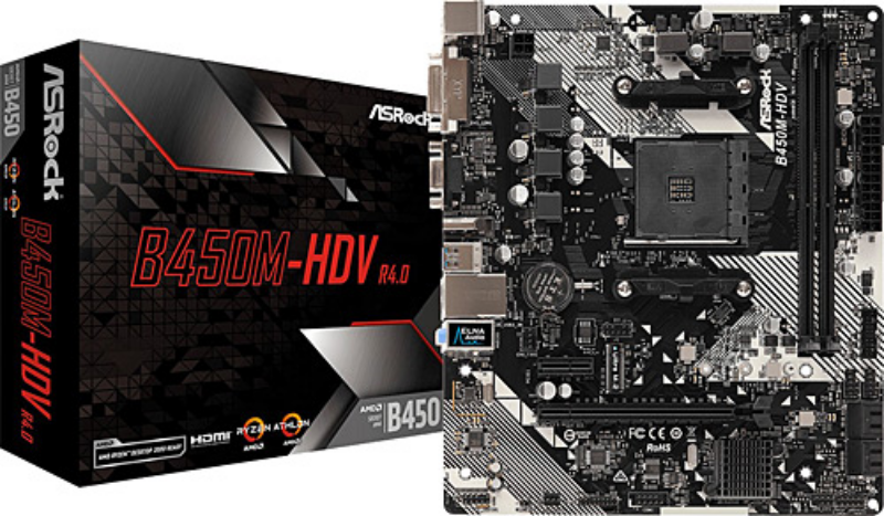 Picture of ASRock B450M-HDV R4.0 AMD AM4 B450 2DDR4 4SATA3