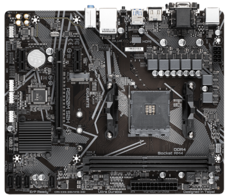 Picture of Gigabyte A520M S2H AMD Socket AM4 Micro ATX Motherboard GAA52MS2H-00-G12