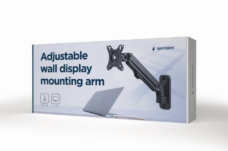 Picture of Gembird adjustable wall display mounting arm, up to 27'' 7kg MA-WA1-01