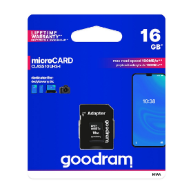 Picture of GOODRAM 16GB MicroSD Class 10 UHSI + adapter M1AA-0160R11