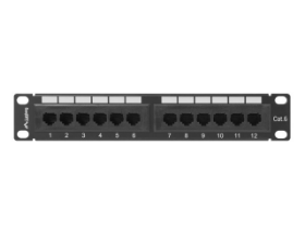 Picture of Lanberg 10" Patch Panel 12-PORT 1U CAT.6 Black PPU6-9012-B