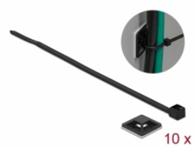 Picture of Delock 18672 Cable Tie Mount 20 x 20 mm  with Cable Tie L 100 x W 2.5 mm black