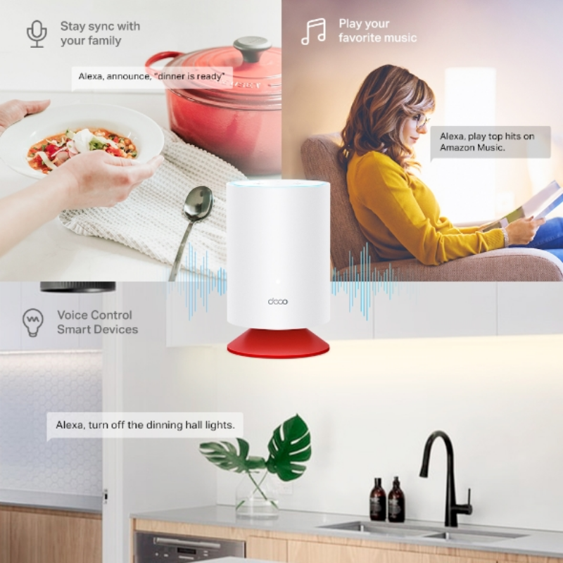 Picture of TP-Link Deco Voice X20(2-pack) AX1800 Mesh Wi-Fi 6 System with Built-in Smart Speaker