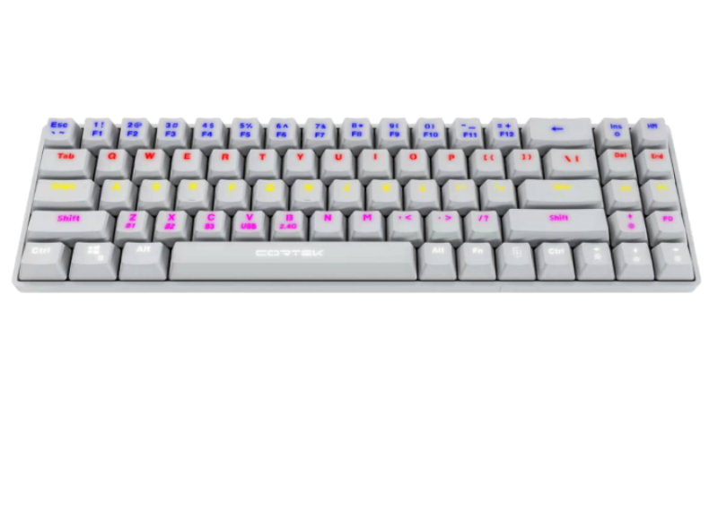 Picture of Cortek ALPHAB RGB Backlit Mechanical Gaming Mini Keyboard Wireless (Charging) Black with Blue Switches