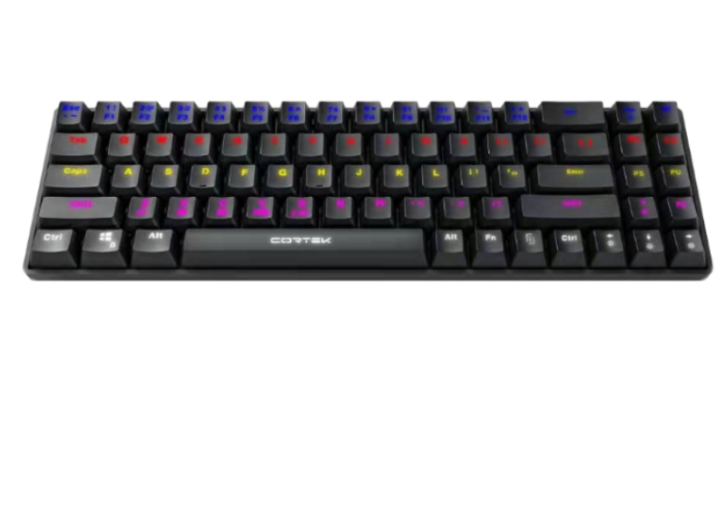 Picture of Cortek ALPHAB RGB Backlit Mechanical Gaming Mini Keyboard Wireless (Charging) Black with Blue Switches
