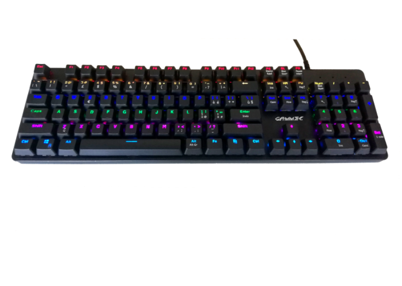 Picture of Gammec VEGA1R RGB Backlit Mechanical Wired Gaming Keyboard Black with Red Switches