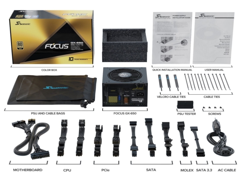 Picture of Seasonic FOCUS GX-650 80+ Gold Full Modular