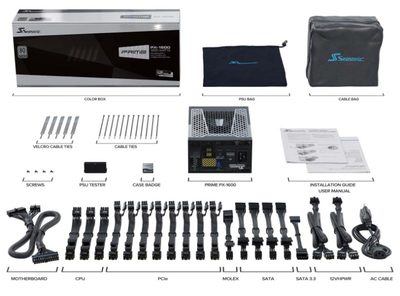 Picture of Seasonic PRIME PX-1600 1600W 80+ Platinum Fully Modular
