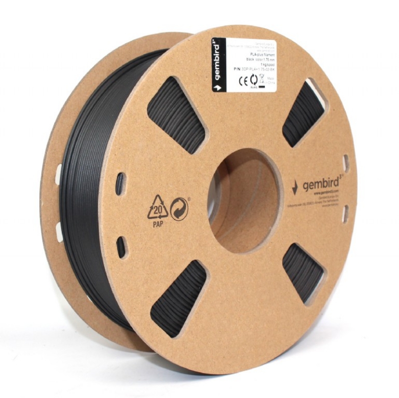 Picture of Gembird PLA-PLUS Filament Black 1.75mm 1Kg 3DP-PLA+ 1Kg 3DP-PLA+1.75-02-BK