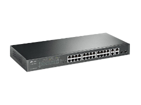 Picture of TP-Link T1500-28PCT (TL-SL2428P) Jetstream 24-Port 10/100Mbps+ 4-port Gigabit Smart PoE+ Switch