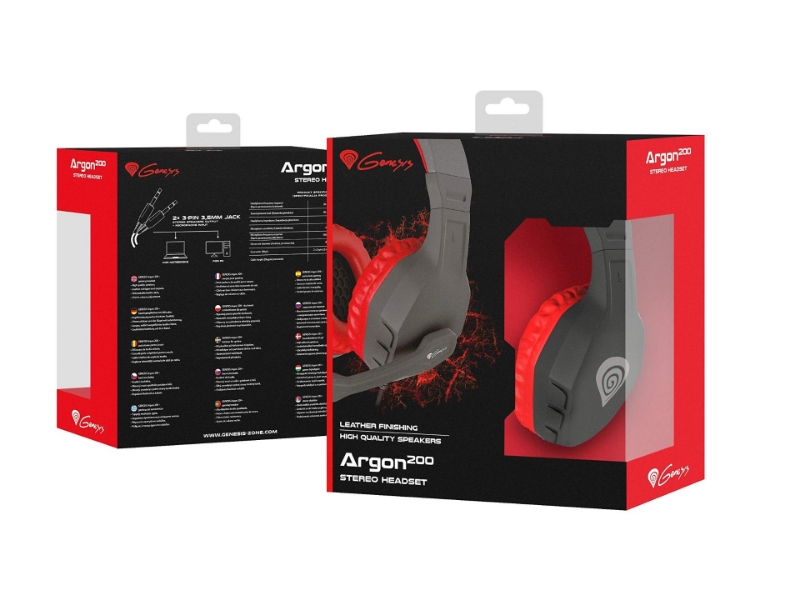 Picture of Genesis Argon 200 Gaming Headset Red with Microphone NSG-0900