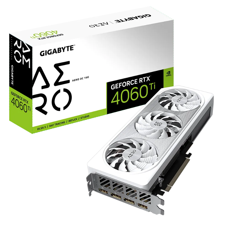 Picture of Gigabyte GeForce RTX4060Ti Aero OC NVIDIA 16GB GDDR6 Graphic Card GV-N406TAERO OC-16GD G10