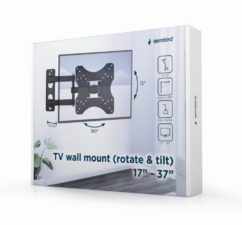 Picture of Gembird TV Wall mount (rotate + tilt) 17" - 37" WM-37RT-01