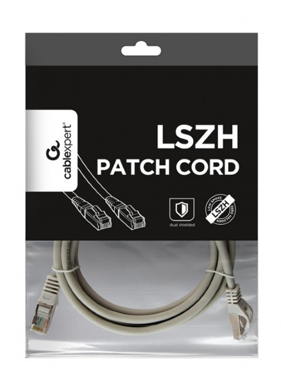 Picture of Gembird CAT6A LSZH patch cord, grey, 2 m PP6A-LSZHCU-2M
