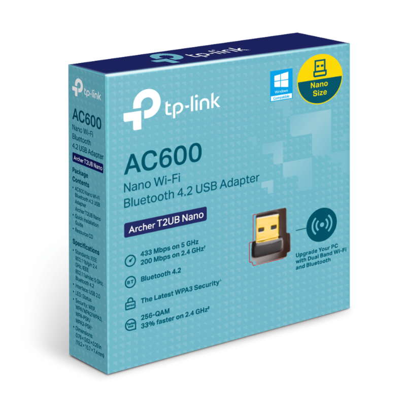 Picture of TP-Link Archer T2UB Nano AC600 Nano Wi-Fi Bluetooth 4.2 USB Adapter