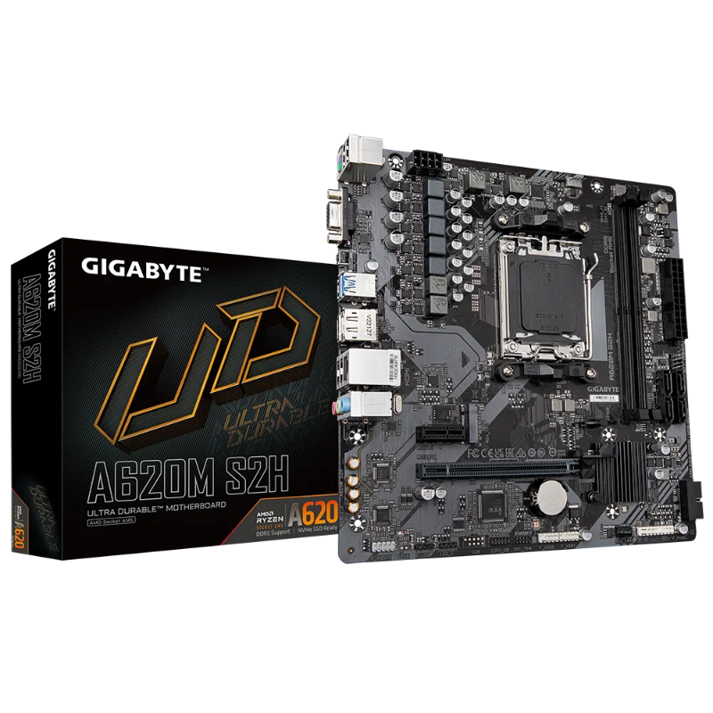 Picture of Gigabyte A620M S2H AMD A620 Socket AM5 micro ATX Motherboard