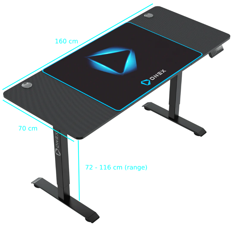 Picture of ONEX GDE1600DH Electric Gaming Desk 1600*700mm/w Dual Motors