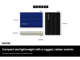Picture of Samsung 1TB Portable T7 NVME Shield USB 3.2 Gen2 Blue External Drive