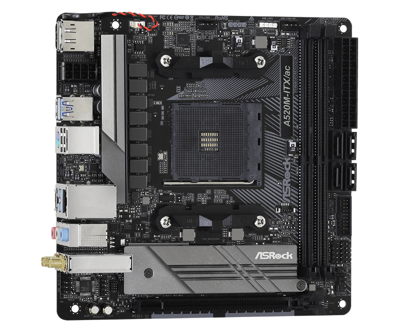 Picture of ASRock A520M-ITX/ac Socket AM4 Micro ATX Motherboard 90-MXBDG0-A0UAYZ