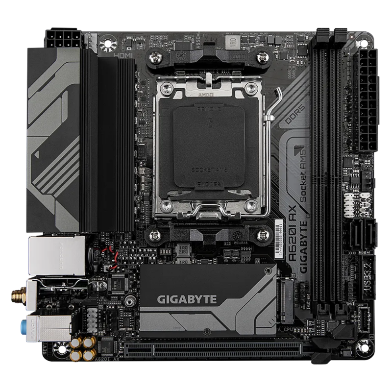 Picture of Gigabyte A620I AX 1xPCIe 4.0 M.2 2.5GbE LAN USB 3.2 Gen 2 A620I AX G10