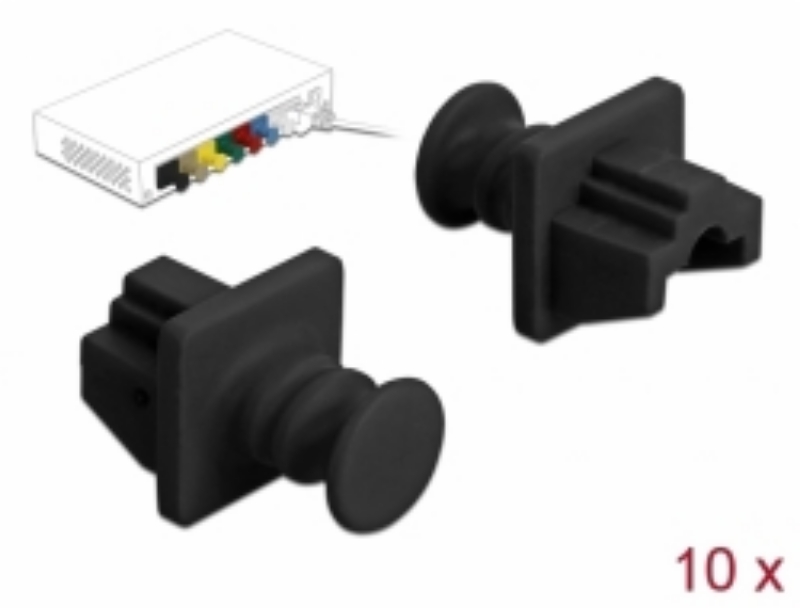 Picture of Delock 86176 Dust Cover for RJ45 Black