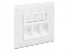 Picture of Delock 86194 Keystone Wall Outlet 3 port Compact