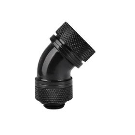 Picture of Thermaltake Pacific G1/4 PETG Tube 45 degree compression 16mm OD-Black Fitting CL-W096-CA00BL-A
