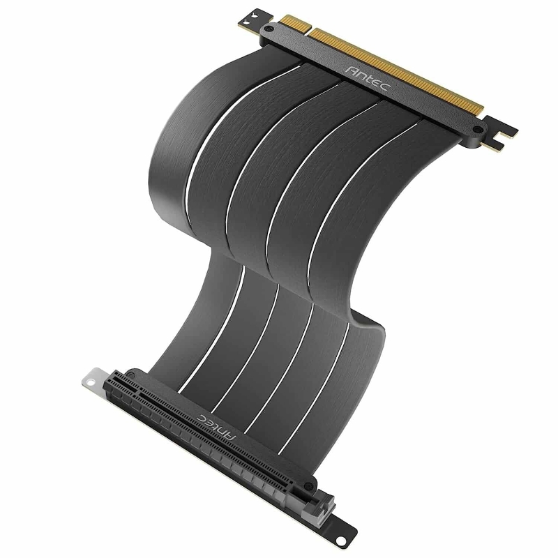 Picture of Antec 200mm PCIe 4.0 Riser Cable 180° Mount Black AT-RCAB-BK200-PCIE4 0-761345-77706-3
