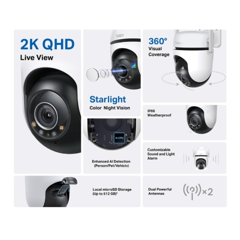 Picture of TP-Link Tapo C520WS 2K QHD Outdoor Pan/Tilt Security Wi-Fi Camera