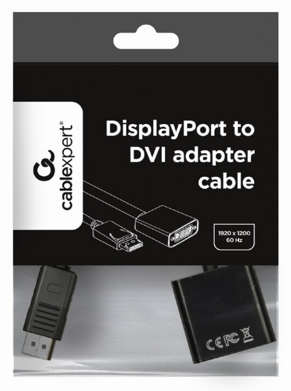 Picture of Gembird Display Port to VGA adapter cable black A-DPM-VGAF-02
