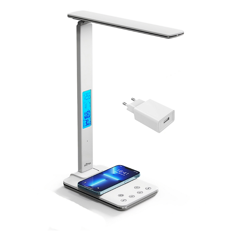 Picture of Mediatech MT222 Energy-Saving LED Desk Lamp 15W with touch control and wireless charger White