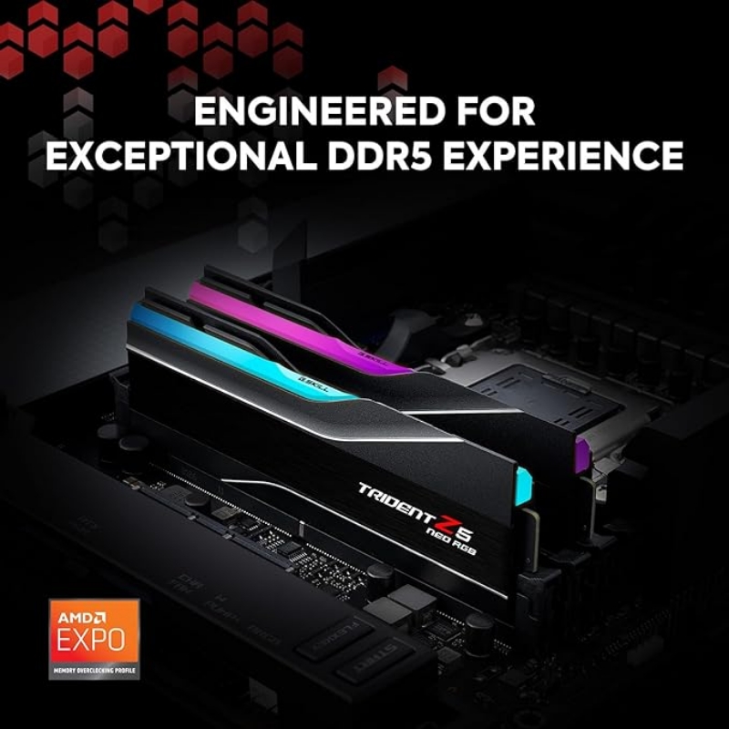 Picture of G.Skill Trident Z5 Neo 32GB (2x16) DDR5 RGB Black 6000 F5-6000J3636F16GX2-TZ5NR