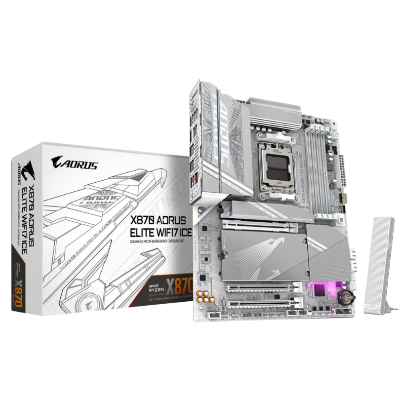 Picture of Gigabyte X870 A Elite Ice Wifi 7 AM5 DDR5 ATX Motherboard White