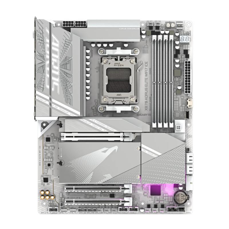Picture of Gigabyte X870 A Elite Ice Wifi 7 AM5 DDR5 ATX Motherboard White