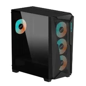 Picture of Gigabyte C301G V2 Mid Tower Tempered Glass +4x120mm ARGB Fans ATX Case Black