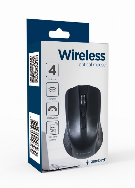 Picture of Gembird Wireless optical mouse, black MUSW-4B-04