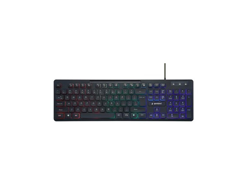 Picture of Gembird "Rainbow" backlight multimedia keyboard, black, US layout KB-UML-02