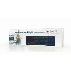 Picture of Gembird "Rainbow" backlight multimedia keyboard, black, US layout KB-UML-02